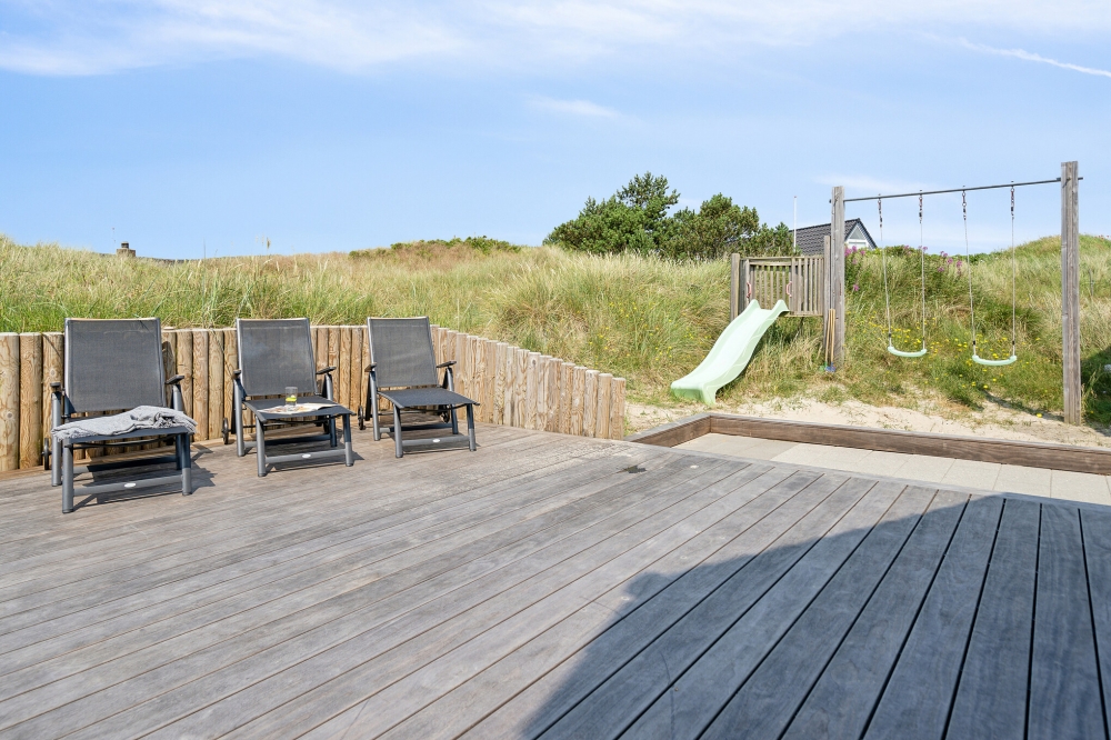 Stor terrasse i luksushus nr. 348 i Vestjylland.