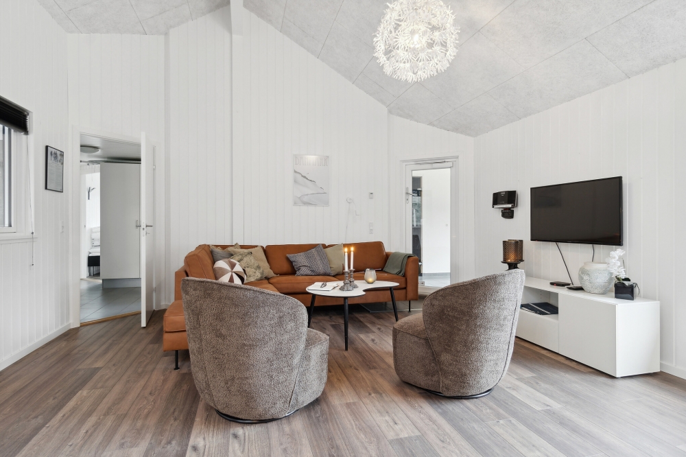 Sofakroken i luksushus nr. 351 i Nordsjælland.