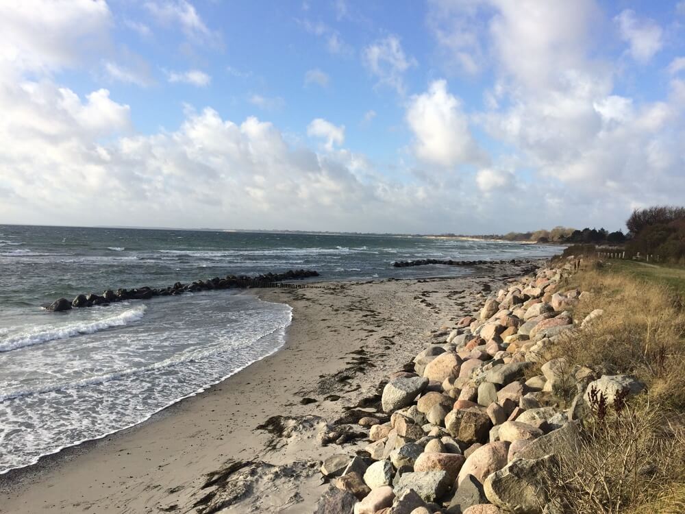 Den flotte stranden nær luksushus nr. 366 ved Lolland/Falster/Møn.
