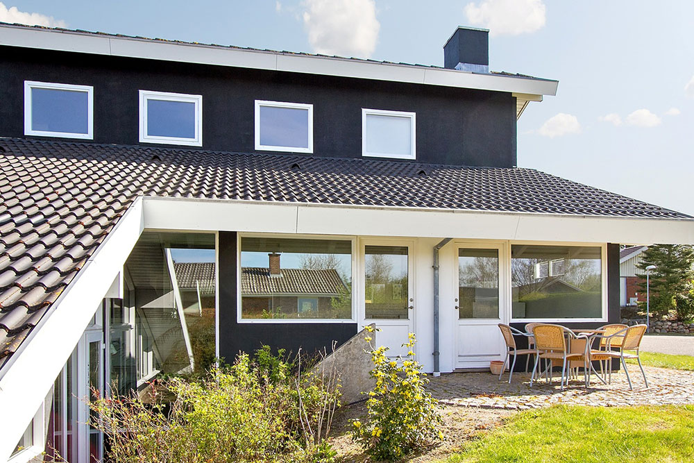 Stor terrasse i luksushus nr. 373 i Limfjorden.