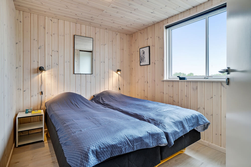 Et av de 12 soverommene i luksushus nr. 431 i Limfjorden.