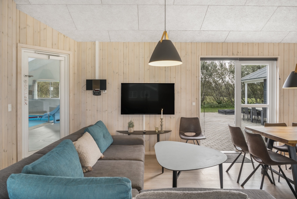 Sofakroken i luksushus nr. 440 i Nordjylland.