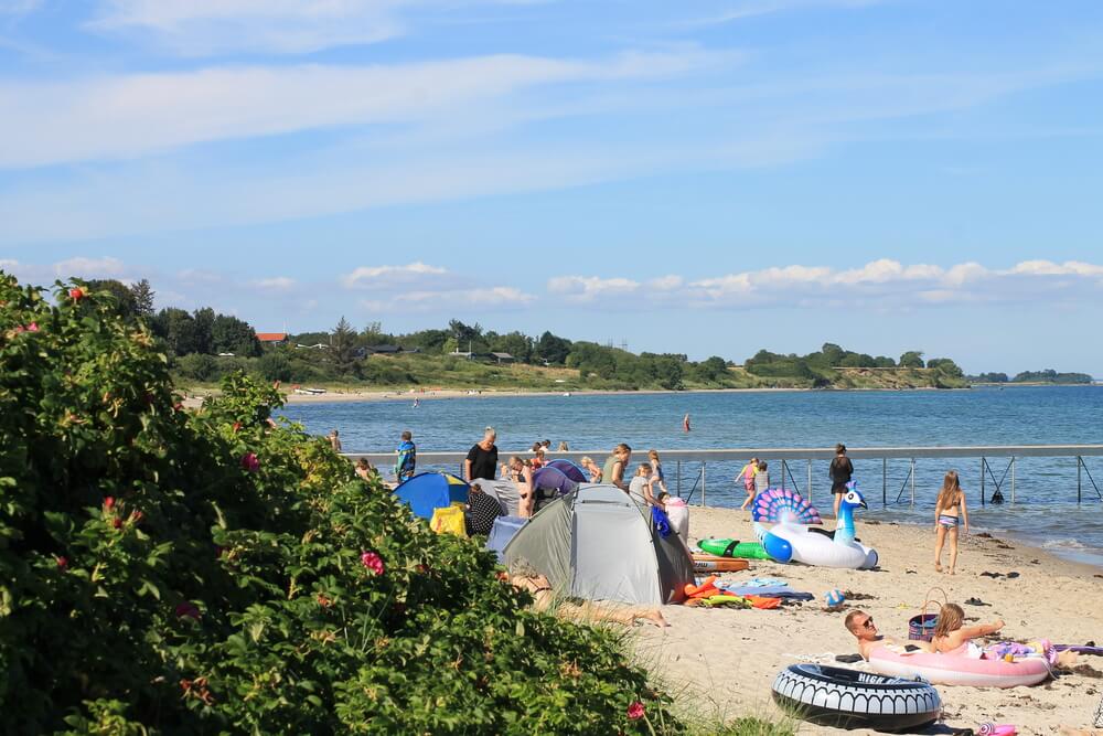 Den flotte stranden nær luksushus nr. 444 ved Østjylland.