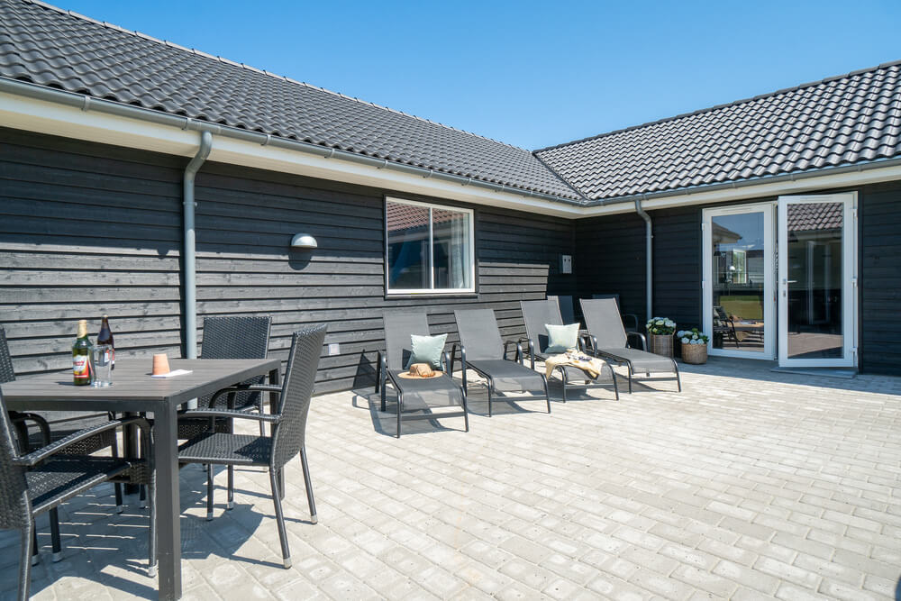 Stor terrasse i luksushus nr. 467 i Vestjylland.