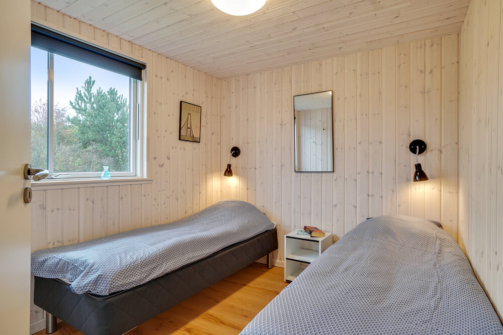 Et av de 8 soverommene i luksushus nr. 474 i Østjylland.