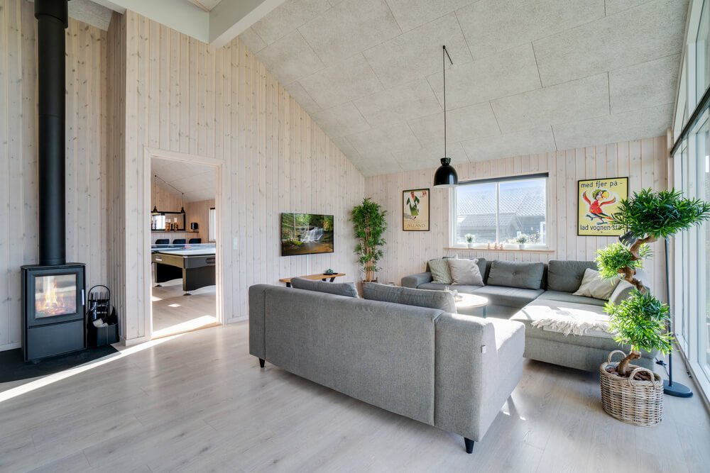 Sofakroken i luksushus nr. 478 i Vestjylland.