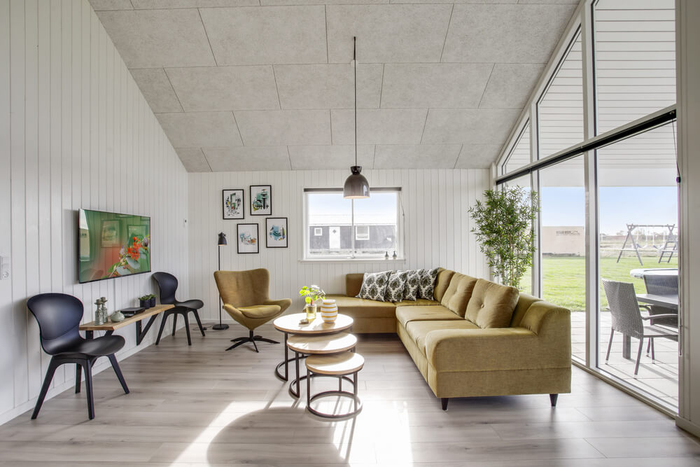 Sofakroken i luksushus nr. 489 i Østjylland.