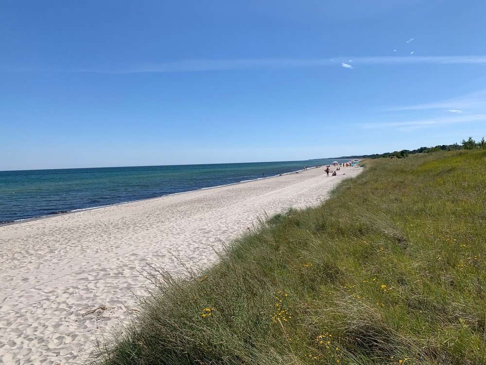 Den flotte stranden nær luksushus nr. 509 ved Lolland/Falster/Møn.
