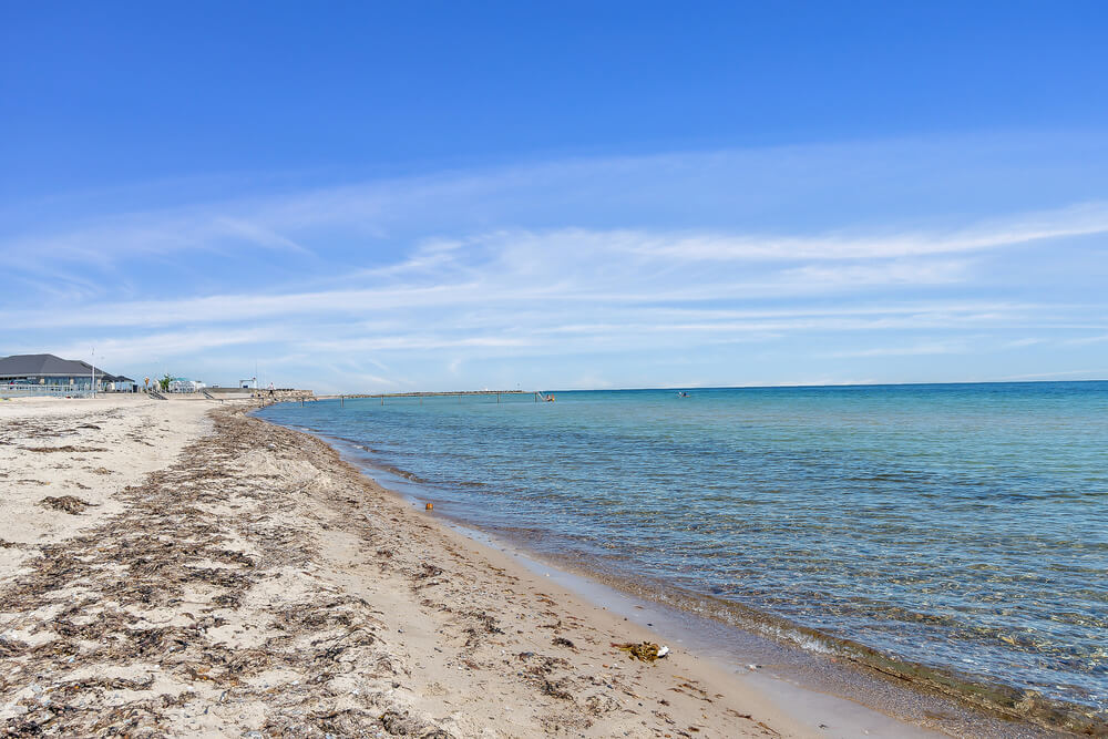 Den flotte stranden nær luksushus nr. 531 ved Sydjylland.