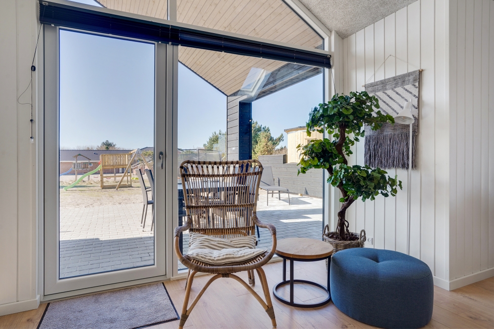 Sofakroken i luksushus nr. 533 i Vestjylland.