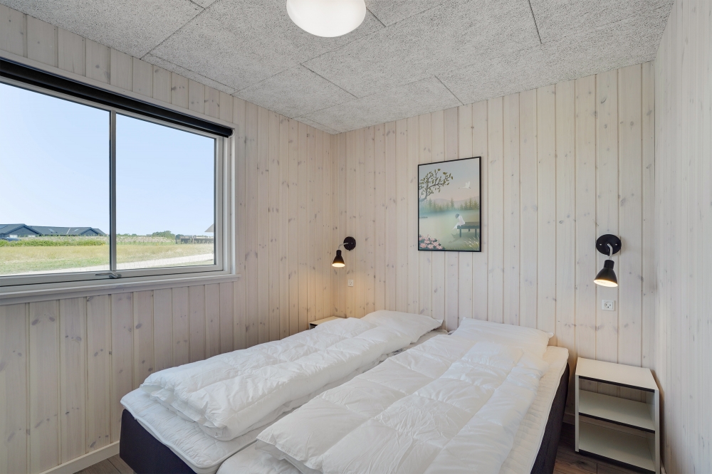 Et av de 7 soverommene i luksushus nr. 547 i Limfjorden.