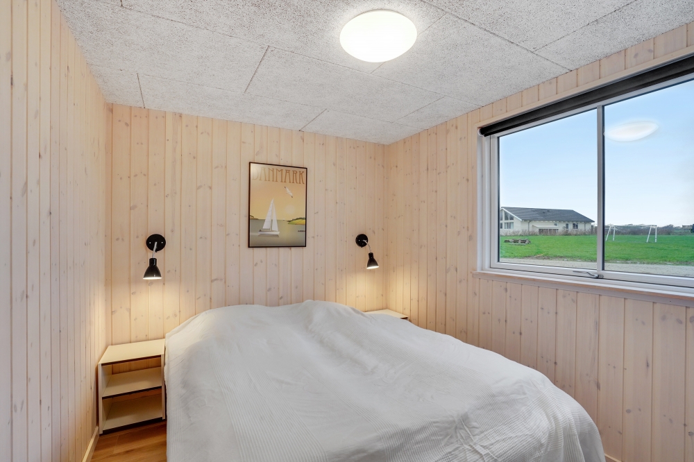 Et av de 7 soverommene i luksushus nr. 545 i Limfjorden.