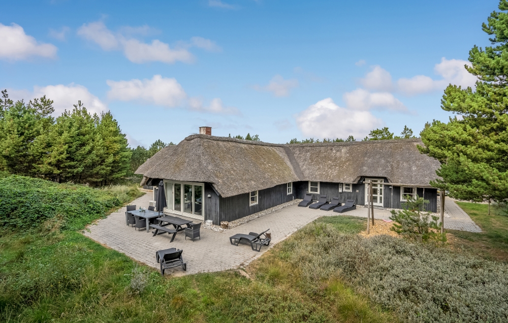 Dette lekre huset med svømmebasseng, nr. 552, med plass til 12 personer, ligger i Vestjylland