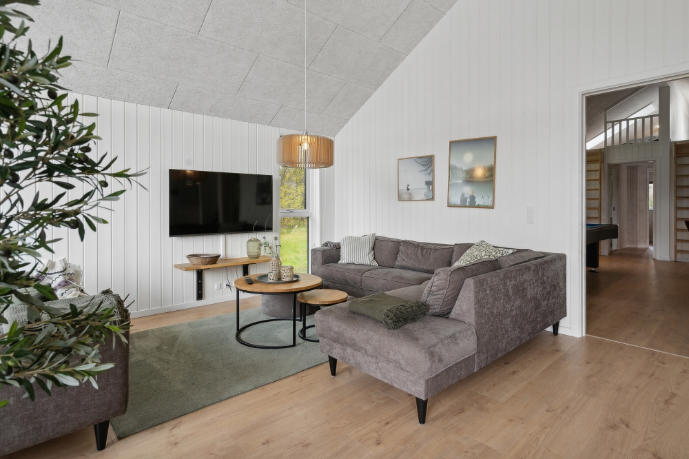 Sofakroken i luksushus nr. 595 i Sydjylland.