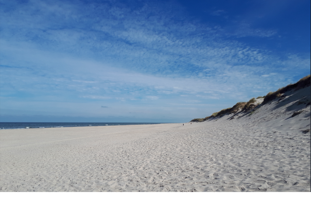 Den flotte stranden nær luksushus nr. 585 ved Vestjylland.