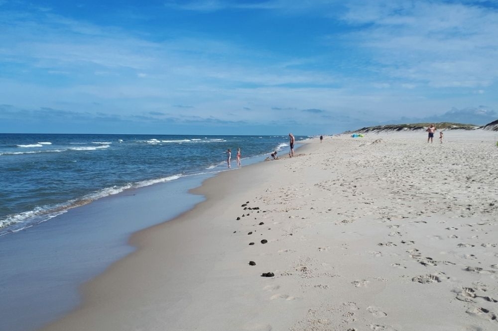 Den flotte stranden nær luksushus nr. 623 ved Vestjylland.