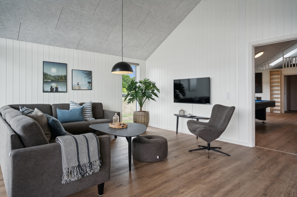 Sofakroken i luksushus nr. 632 i Sydjylland.