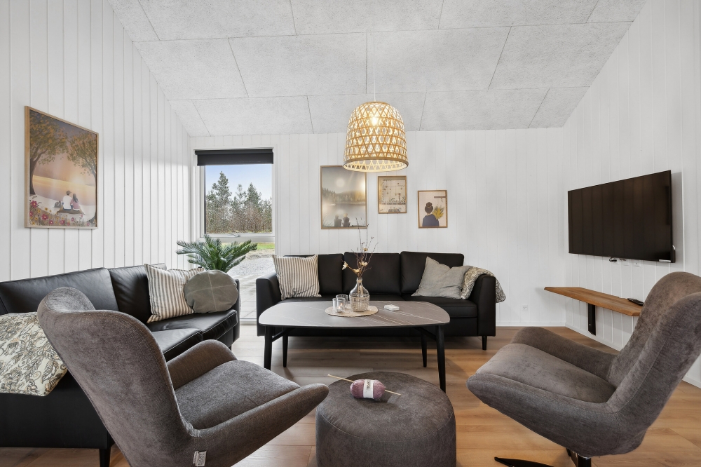 Sofakroken i luksushus nr. 657 i Sydjylland.