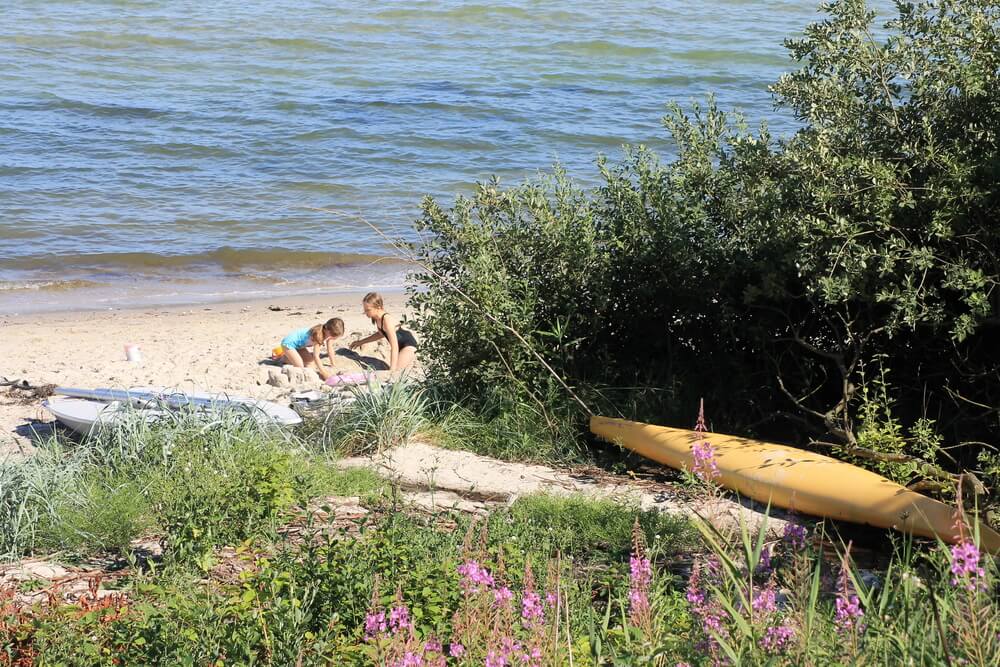 Den flotte stranden nær luksushus nr. 302 ved Østjylland.
