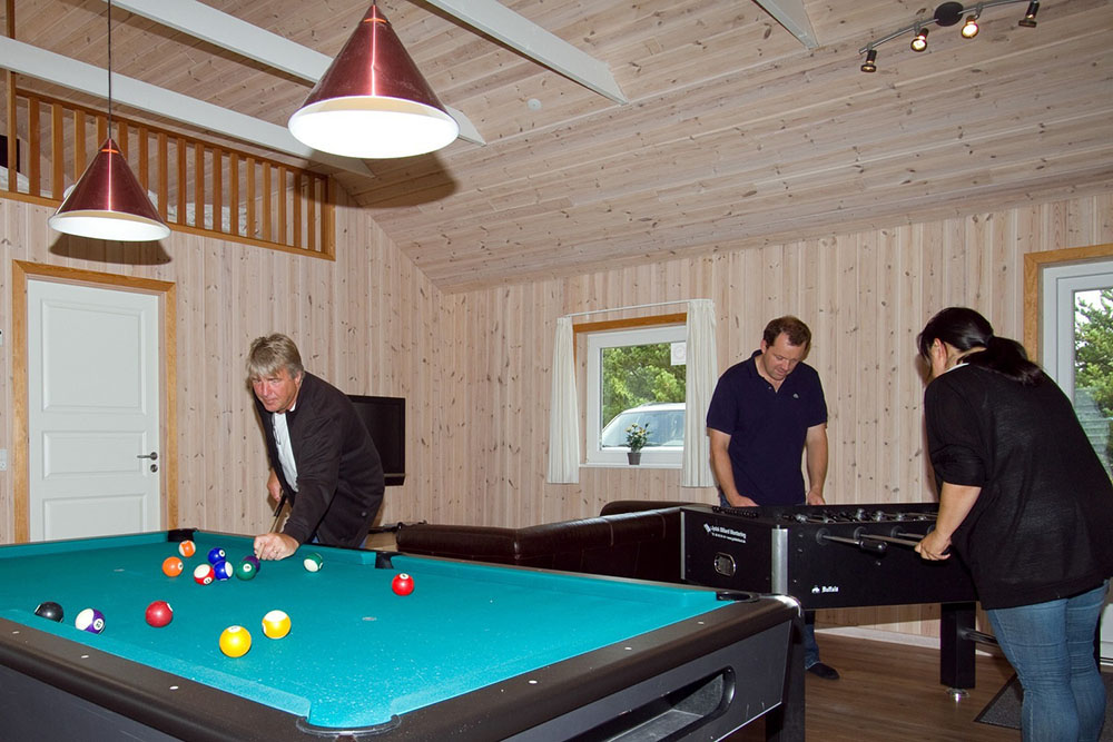 I tillegg til alle aktivitetsmulighetene i husets bassengavdeling, kan du også spille biljard, bordtennis og dart i luksushus nr. 179